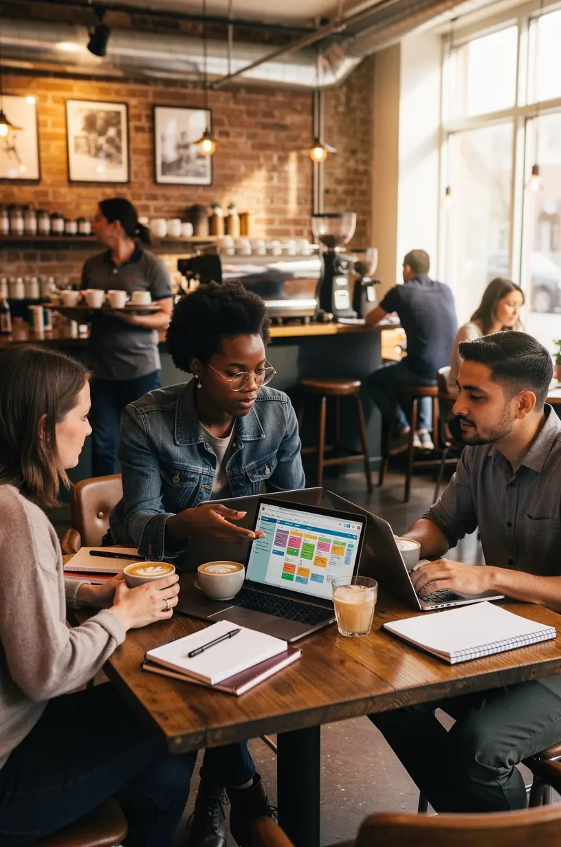 Hands interacting with wearable technology tracking health metrics during a morning workout.