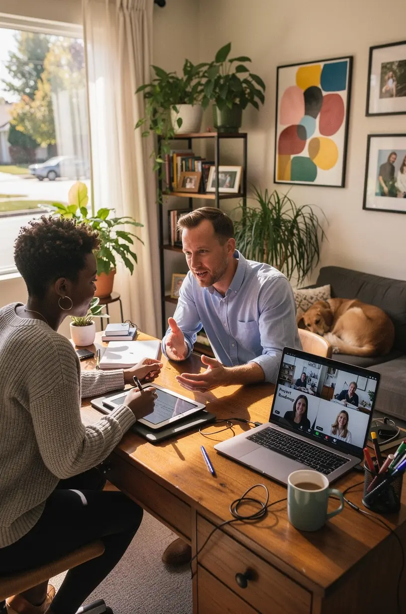 Cozy living room featuring multiple connected smart devices enhancing everyday convenience.